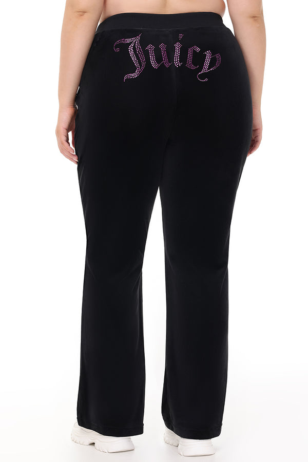 Technicolor Big Bling Velour Track Pants - Juicy Couture