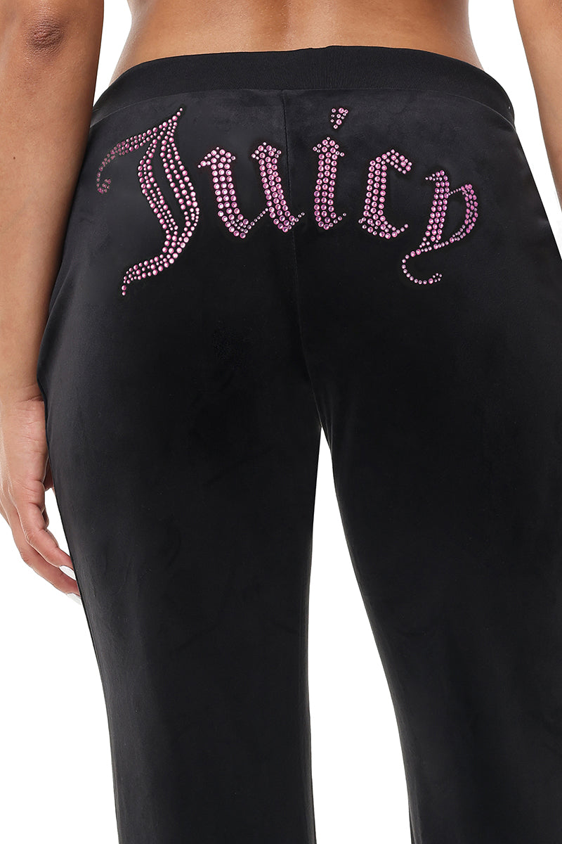 Technicolor Customizable Big Bling Velour Track Pants