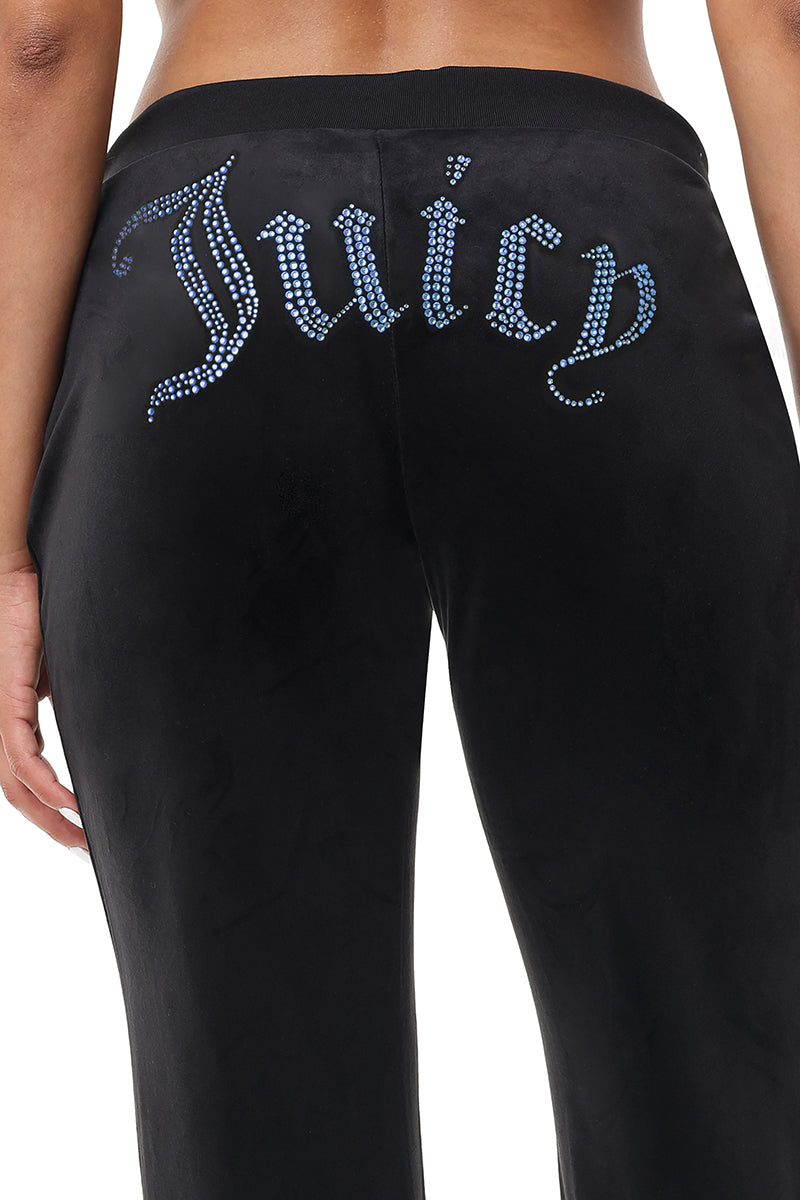 Technicolor Customizable Big Bling Velour Track Pants