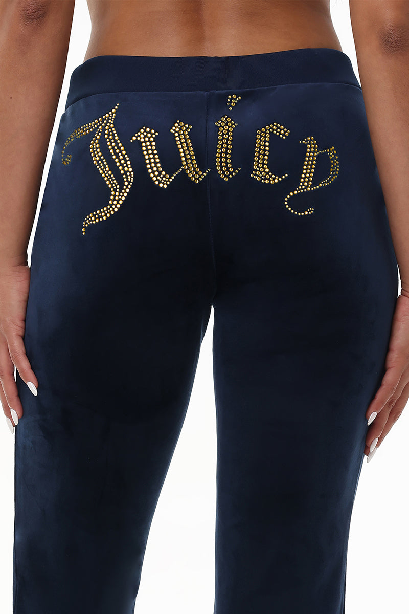 Technicolor Customizable Big Bling Velour Track Pants