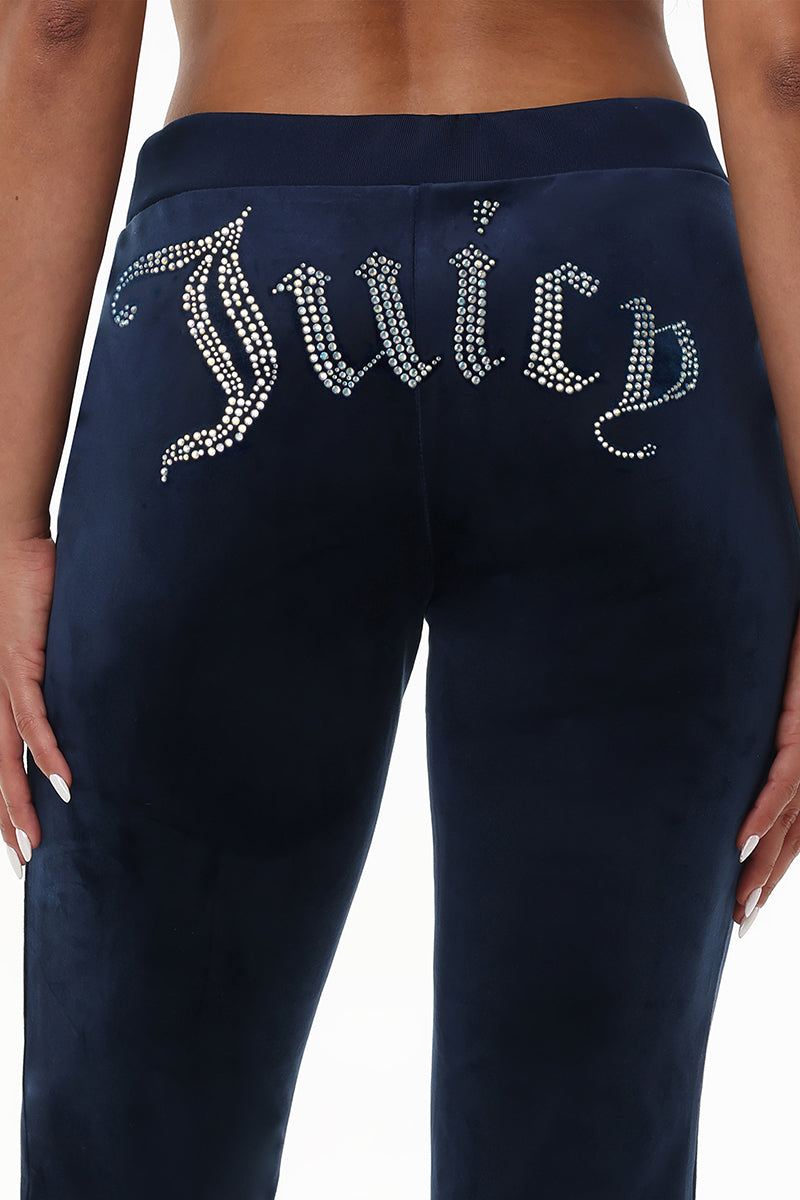 Technicolor Customizable Big Bling Velour Track Pants