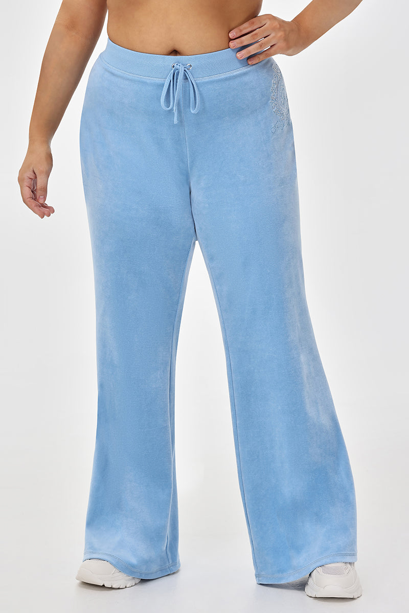Plus-Size Crown Heritage Cotton Velour Pants - Juicy Couture