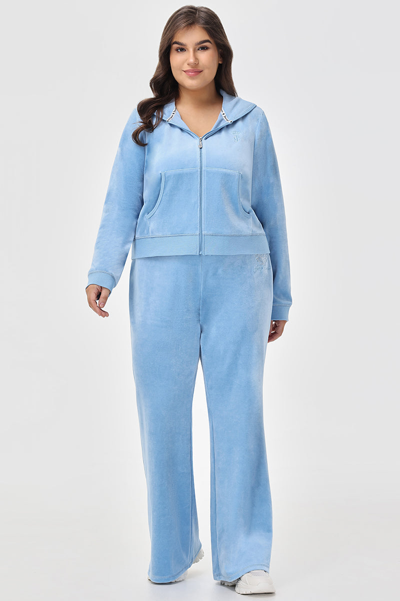 Plus-Size Crown Heritage Cotton Velour Pants - Juicy Couture
