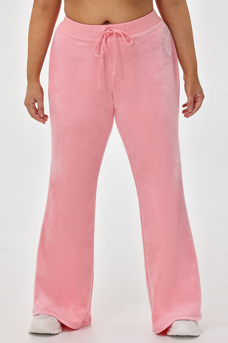 Plus-Size Crown Heritage Cotton Velour Pants - Juicy Couture