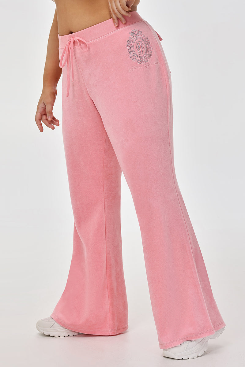 Plus-Size Crown Heritage Cotton Velour Pants - Juicy Couture