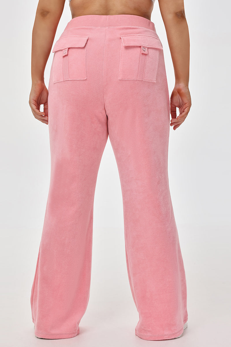 Plus-Size Crown Heritage Cotton Velour Pants - Juicy Couture