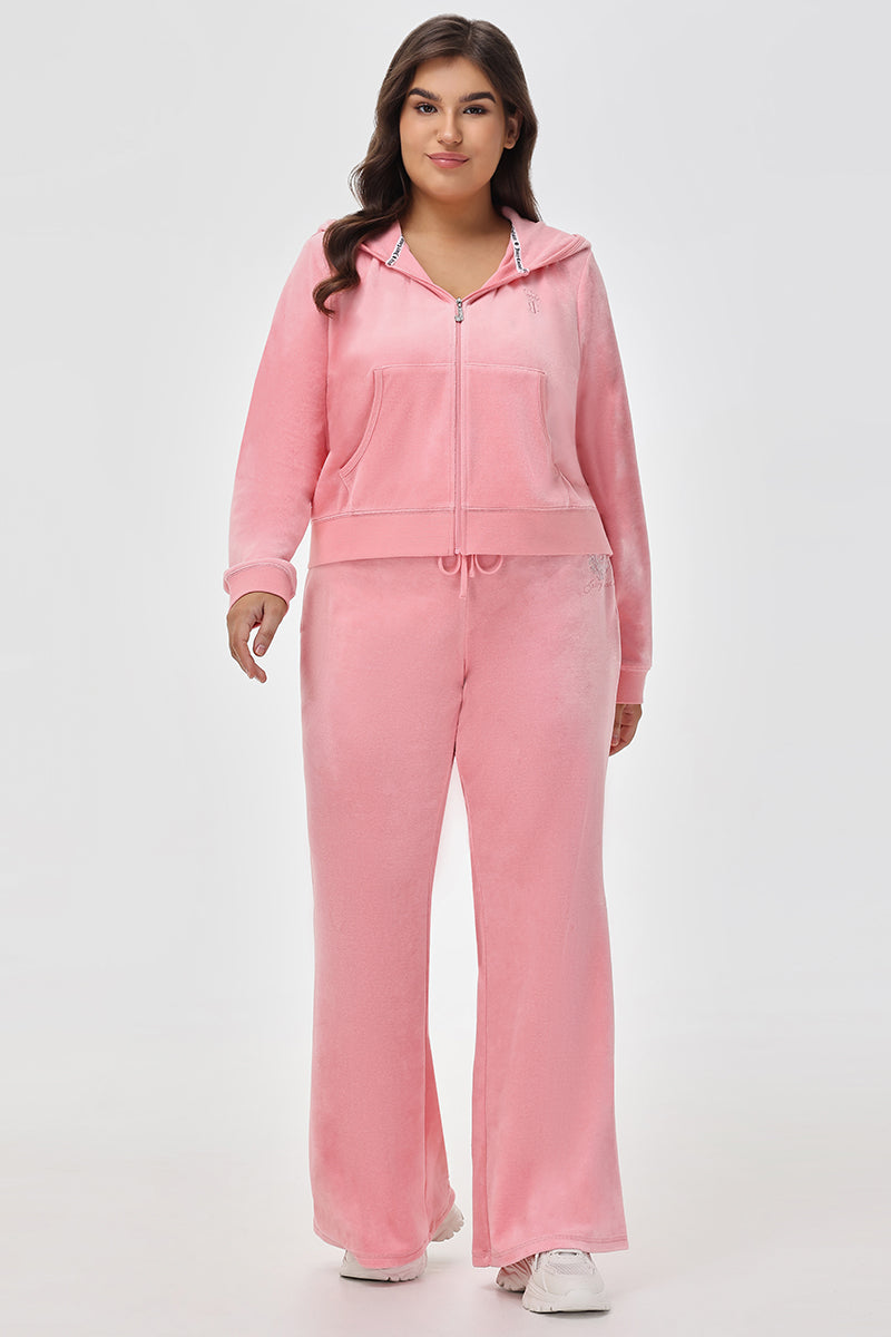 Plus-Size Crown Heritage Cotton Velour Pants - Juicy Couture