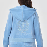 Plus-Size Crown Heritage Cotton Velour Hoodie - Juicy Couture