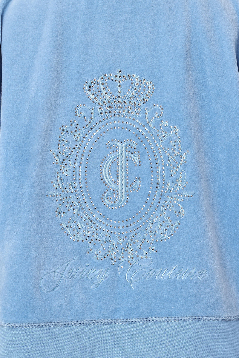 Plus-Size Crown Heritage Cotton Velour Hoodie - Juicy Couture