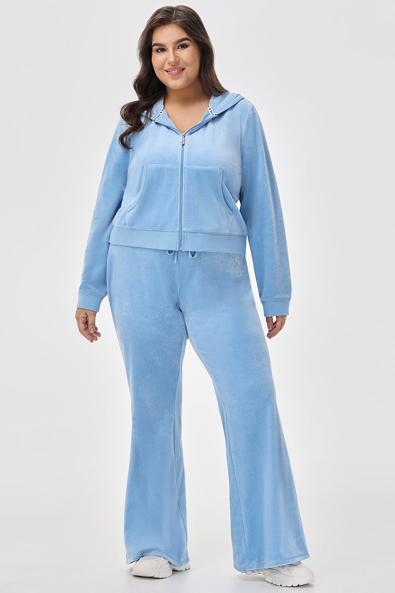 Plus-Size Crown Heritage Cotton Velour Hoodie - Juicy Couture
