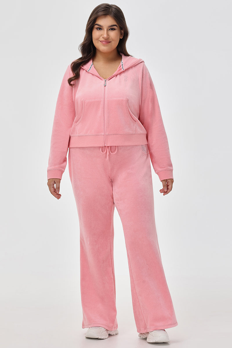 Plus-Size Crown Heritage Cotton Velour Hoodie - Juicy Couture