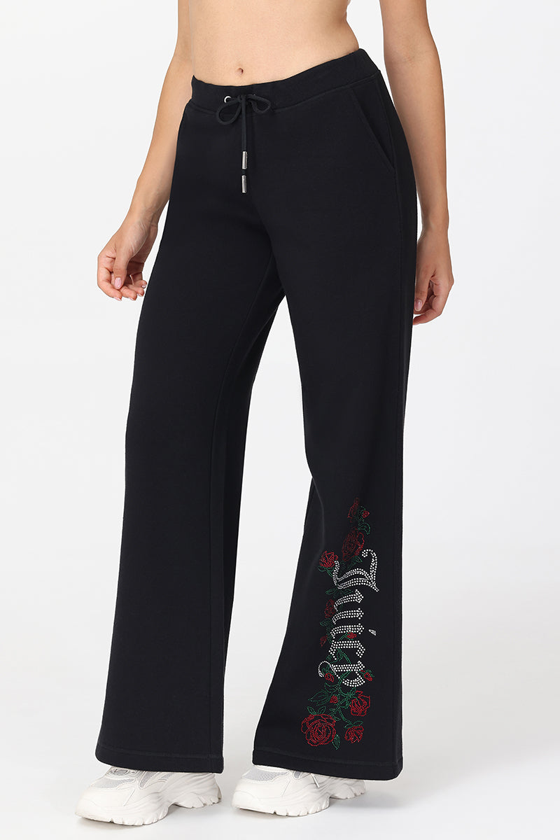 Roses Wide Leg Track Pants