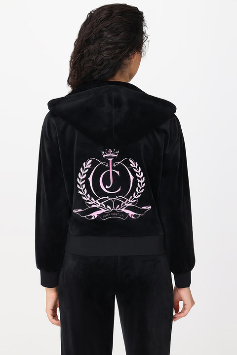 Relaxed Velour Zip Hoodie - Juicy Couture