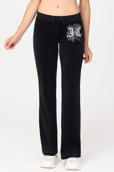 Monogram Heritage Cotton Velour Track Pants - Juicy Couture