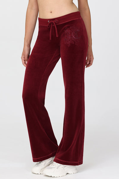 Monogram Heritage Cotton Velour Track Pants - Juicy Couture