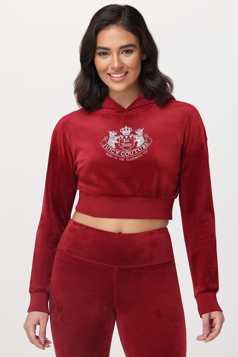 Cropped Scottie Hoodie - Red Dahlia - Juicy Couture