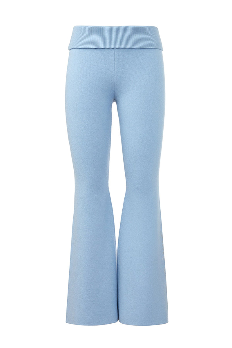 Fold Over Knit Wide Leg Pants