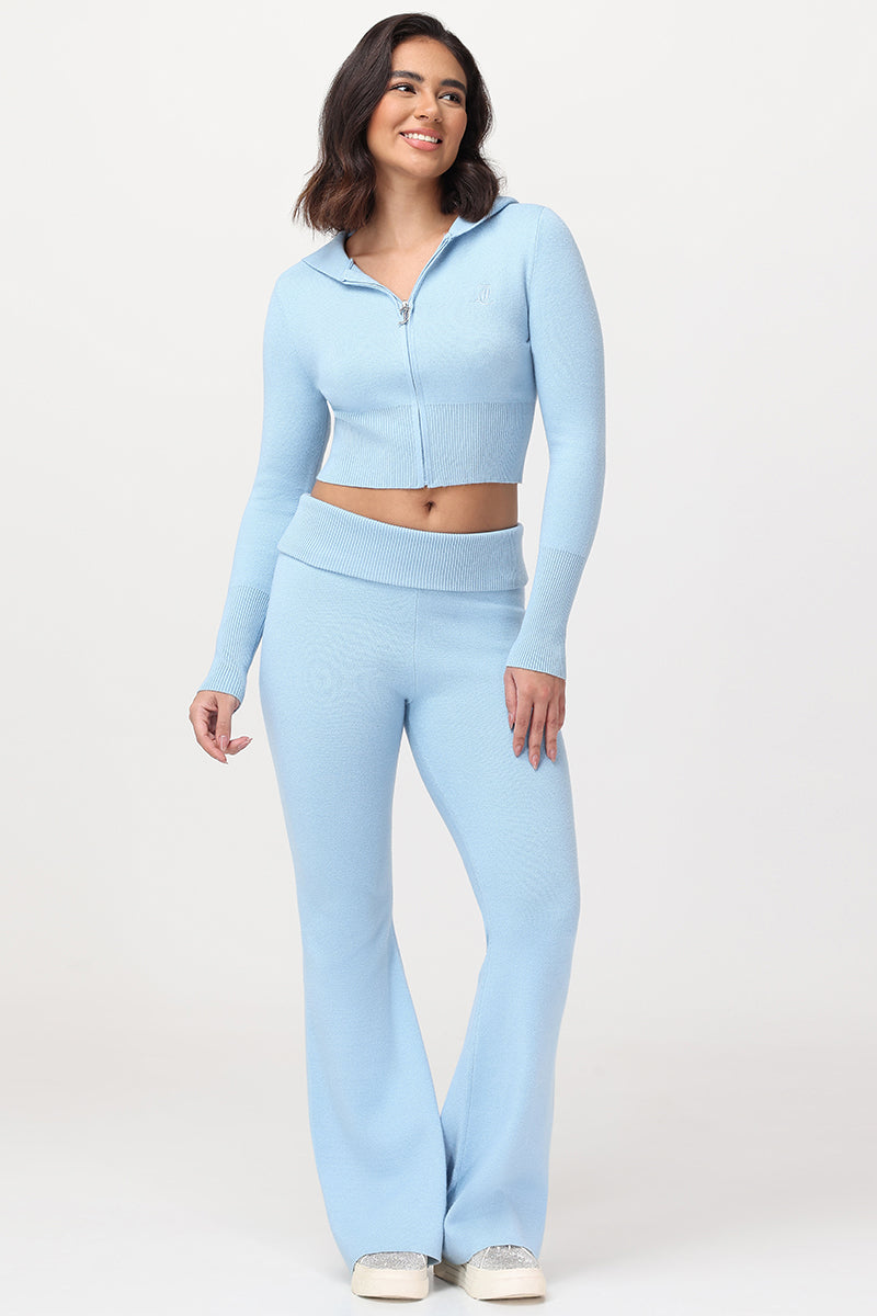 Fold Over Knit Wide Leg Pants