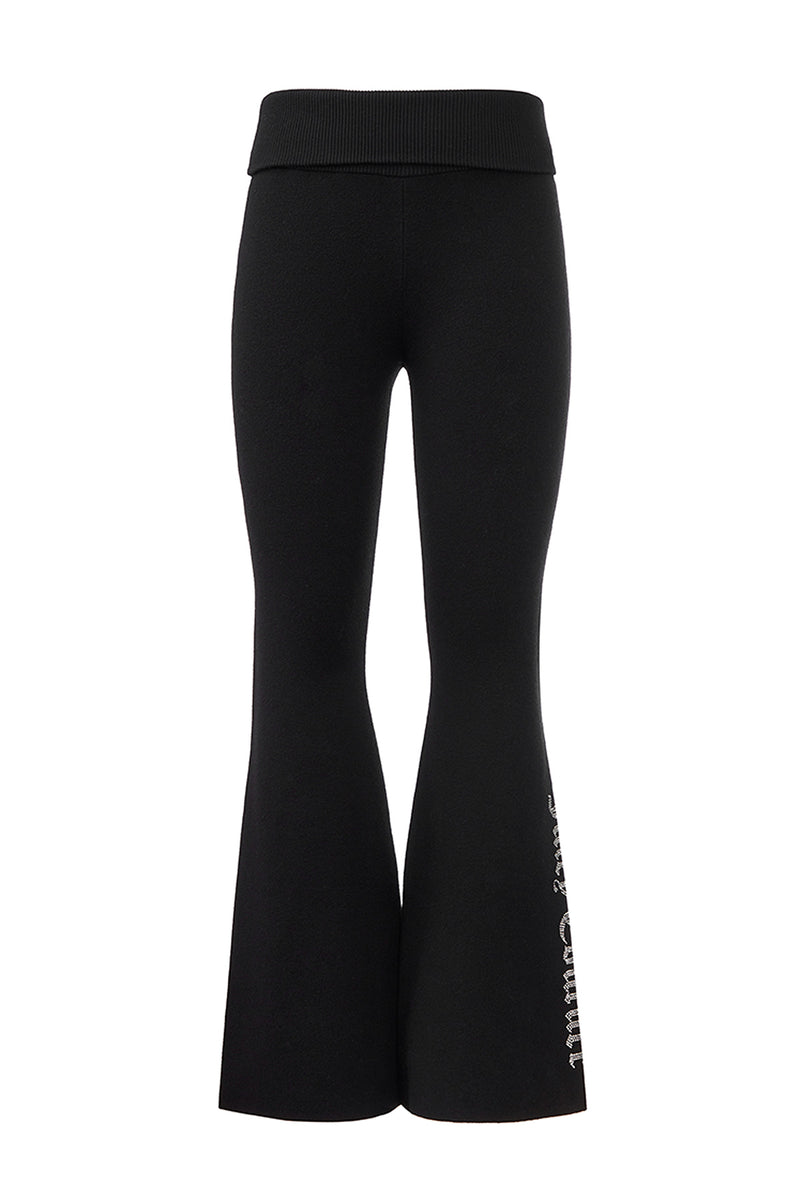 Fold Over Knit Wide Leg Pants