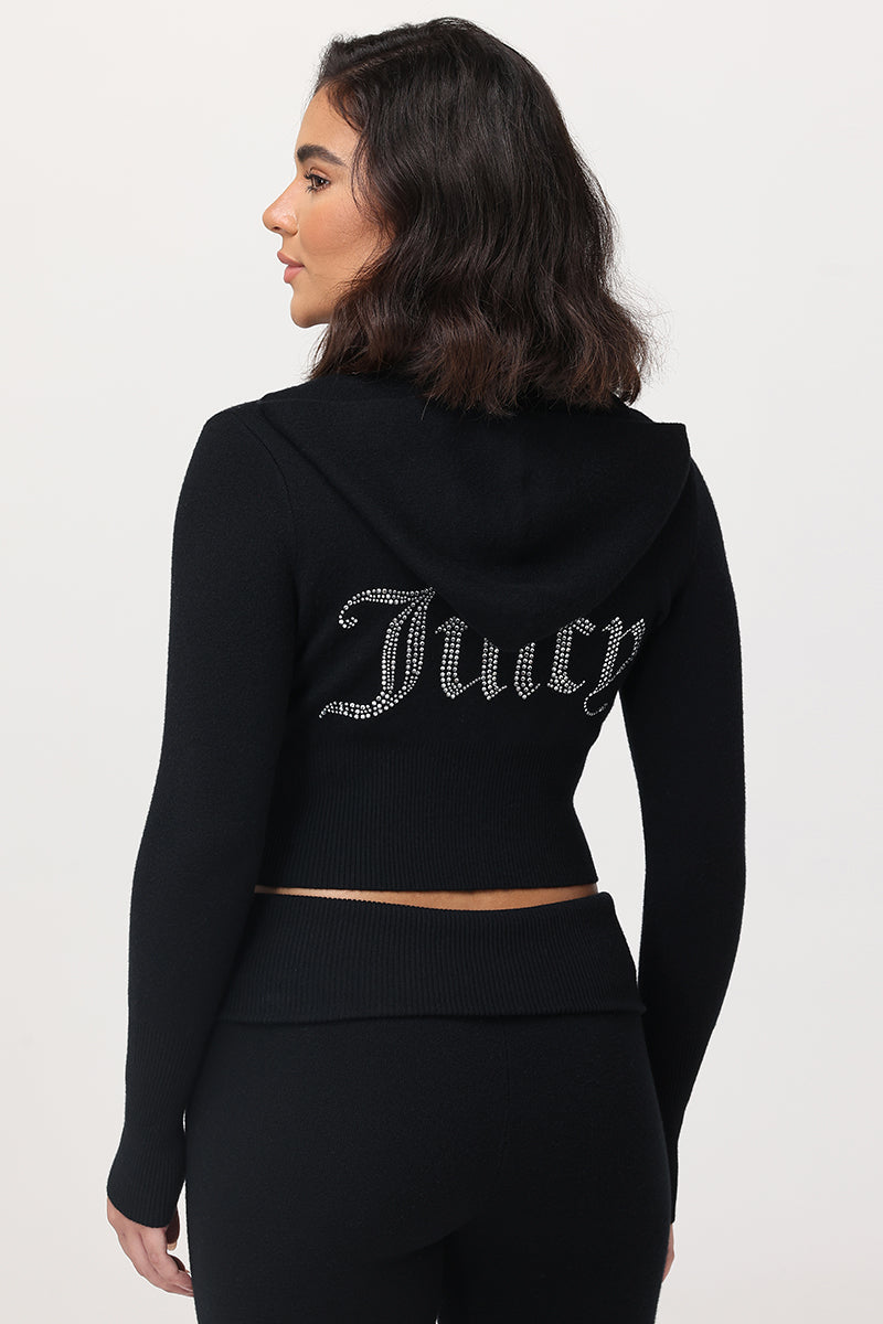 Big Bling Knit Hoodie - Liquorice - Juicy Couture