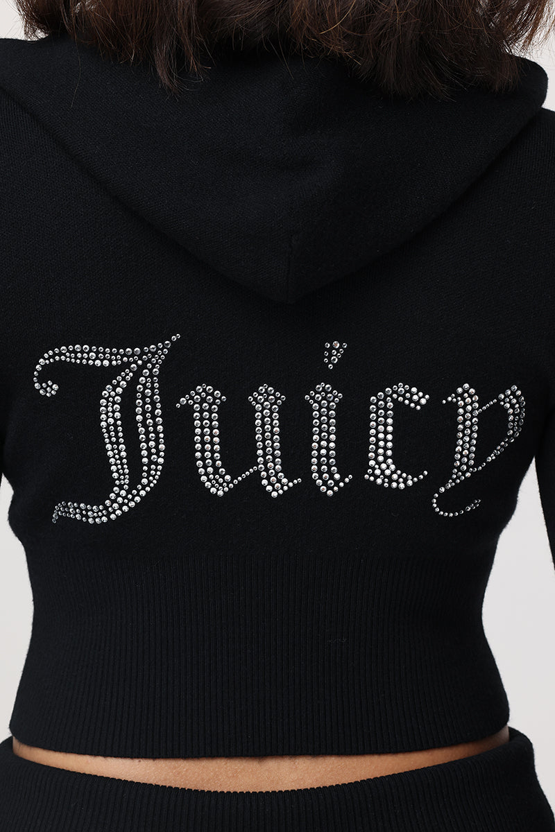Big Bling Knit Hoodie - Liquorice - Juicy Couture