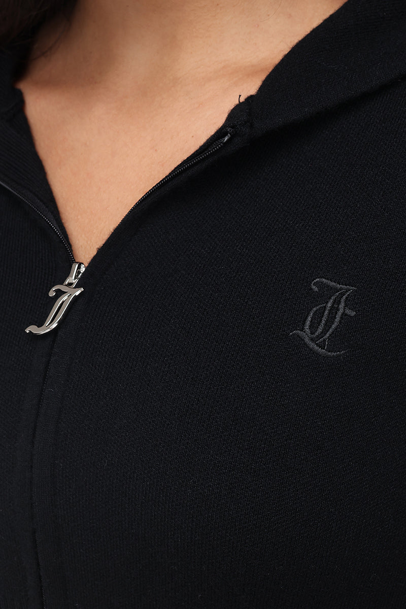 Big Bling Knit Hoodie - Liquorice - Juicy Couture