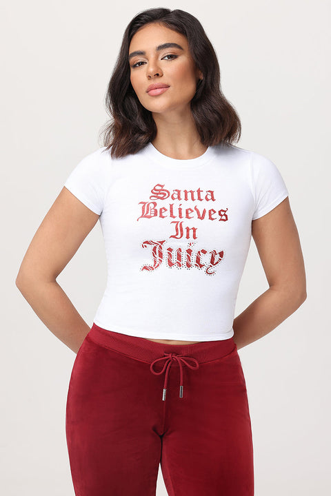 Santa Believes in Juicy Baby Tee