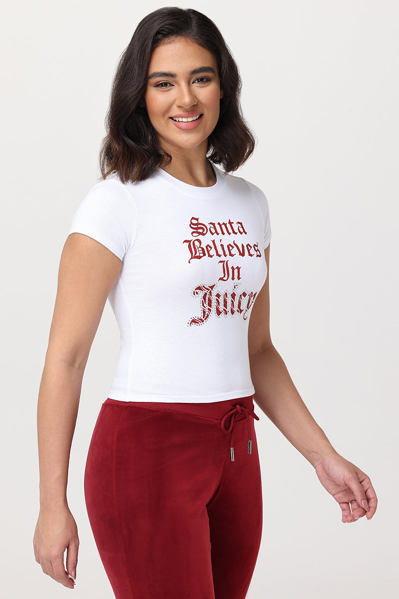 Santa Believes in Juicy Baby Tee