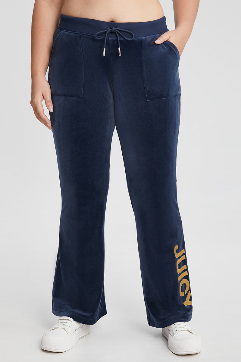 Plus-Size 30th Birthday Snap Pocket Velour Pants - Juicy Couture