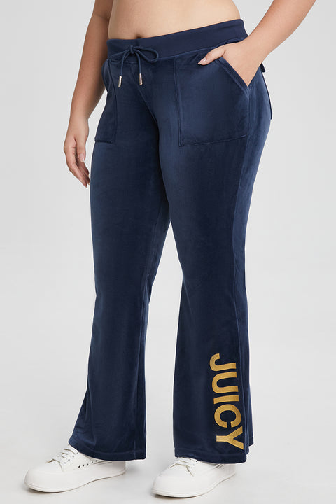 30th Birthday Plus-Size Snap Pocket Velour Pants - Juicy Couture
