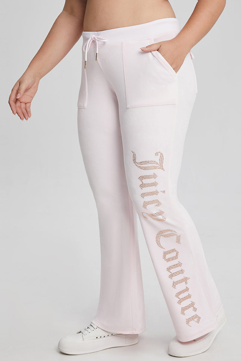 Plus-Size 30th Birthday Big Bling Snap Pocket Velour Pants - Juicy Couture