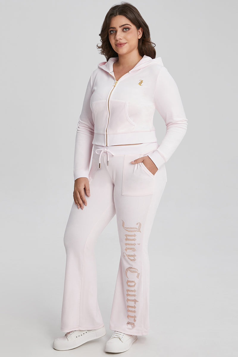 Plus-Size 30th Birthday Big Bling Snap Pocket Velour Pants - Juicy Couture