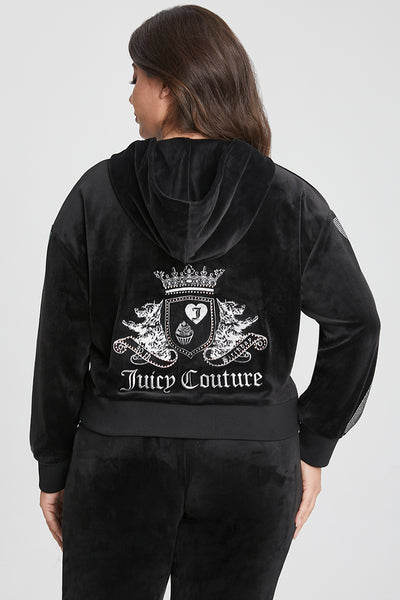 Plus-Size 30th Birthday Relaxed Scottie Velour Hoodie - Juicy Couture