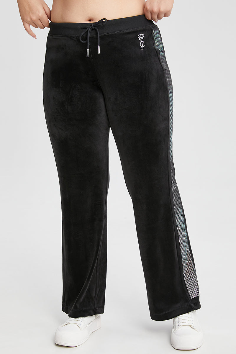 Plus-Size 30th Birthday Side Ombre Bling Wide Leg Pants