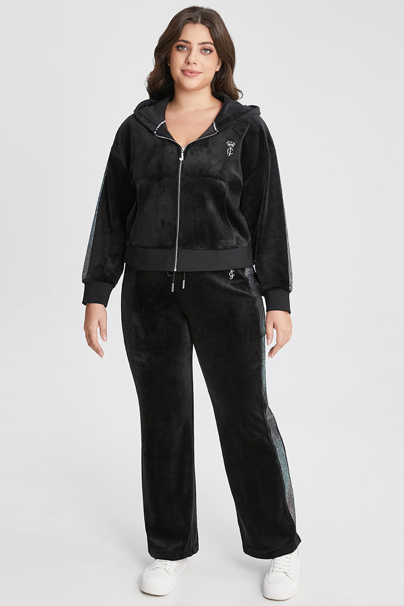 Plus-Size 30th Birthday Side Ombre Bling Wide Leg Pants - Juicy Couture