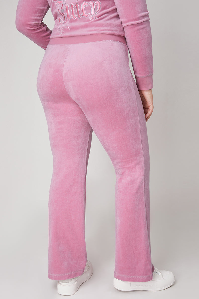 Plus-Size Monogram Heritage Cotton Velour Track Pants