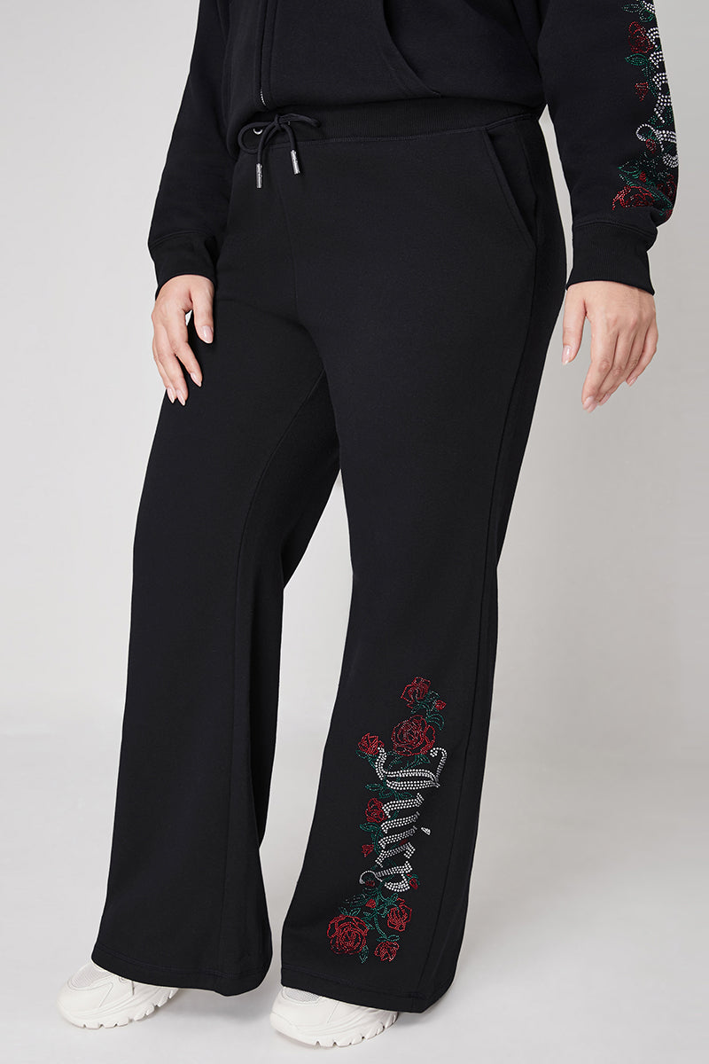 Plus-Size Roses Wide Leg Track Pants - Juicy Couture