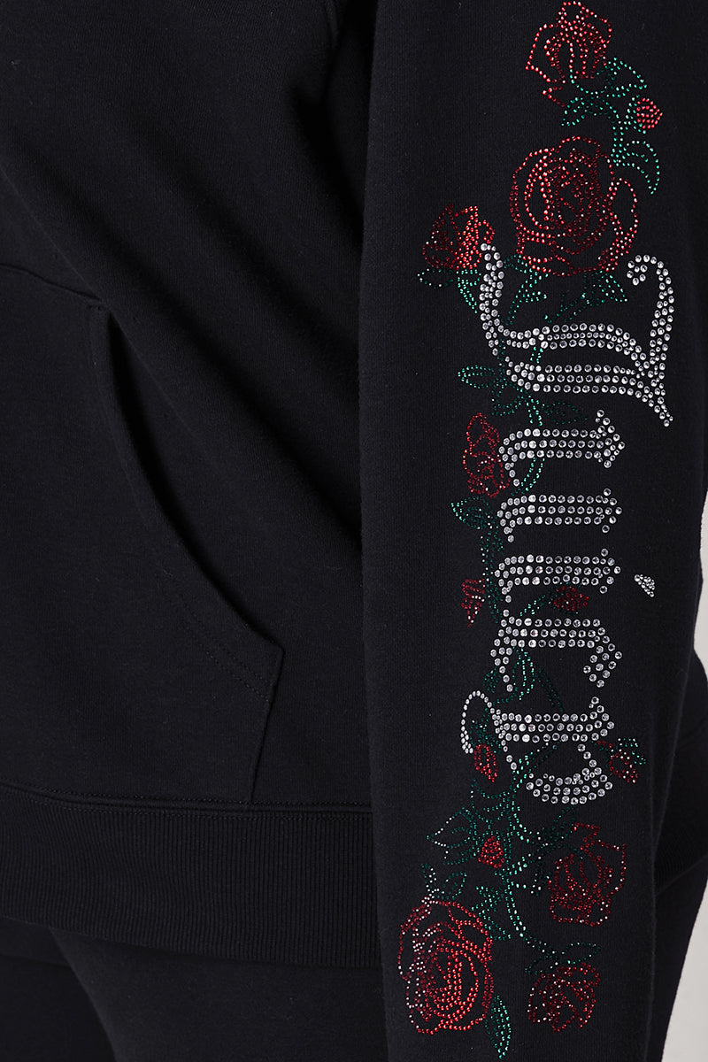Plus-Size Roses Oversized Zip Front Hoodie - Juicy Couture