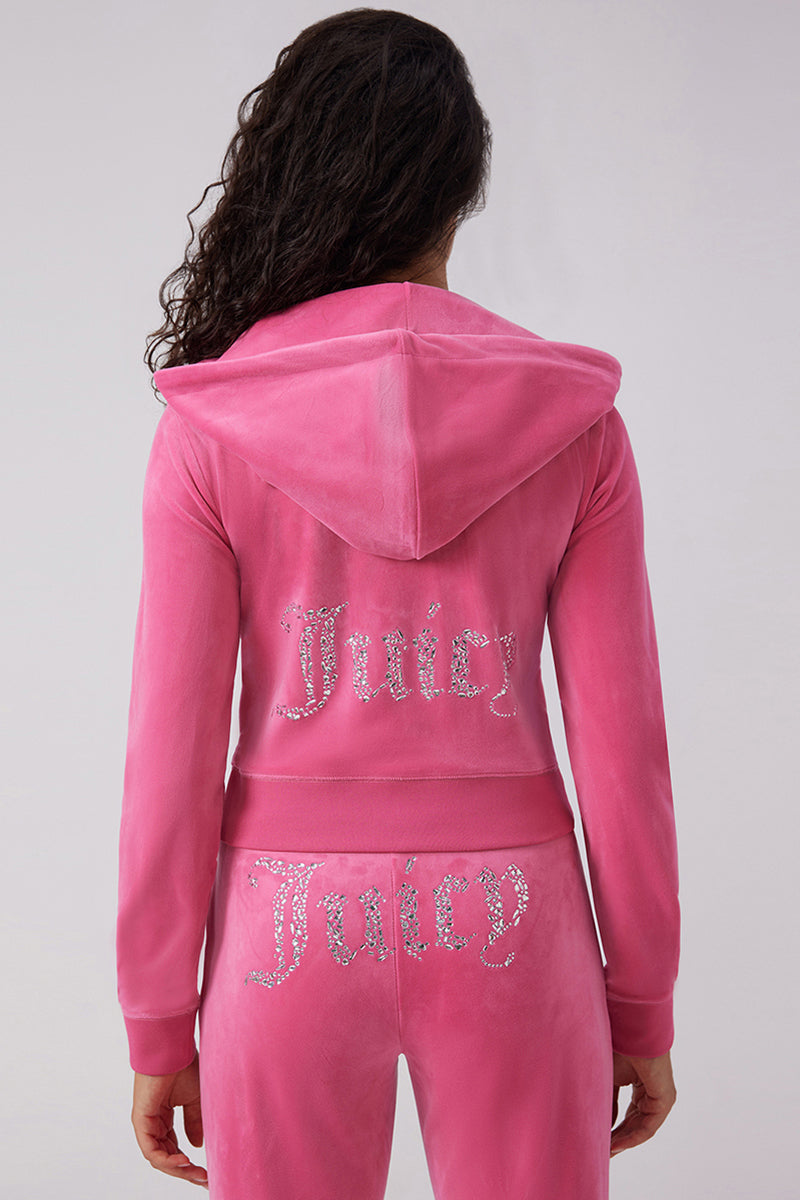 Angel Couture Big Bling Velour Hoodie