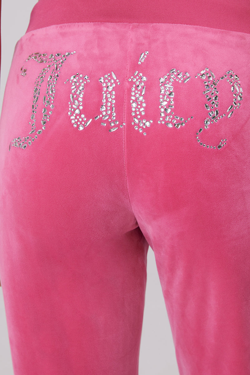 Angel Couture Big Bling Velour Track Pants