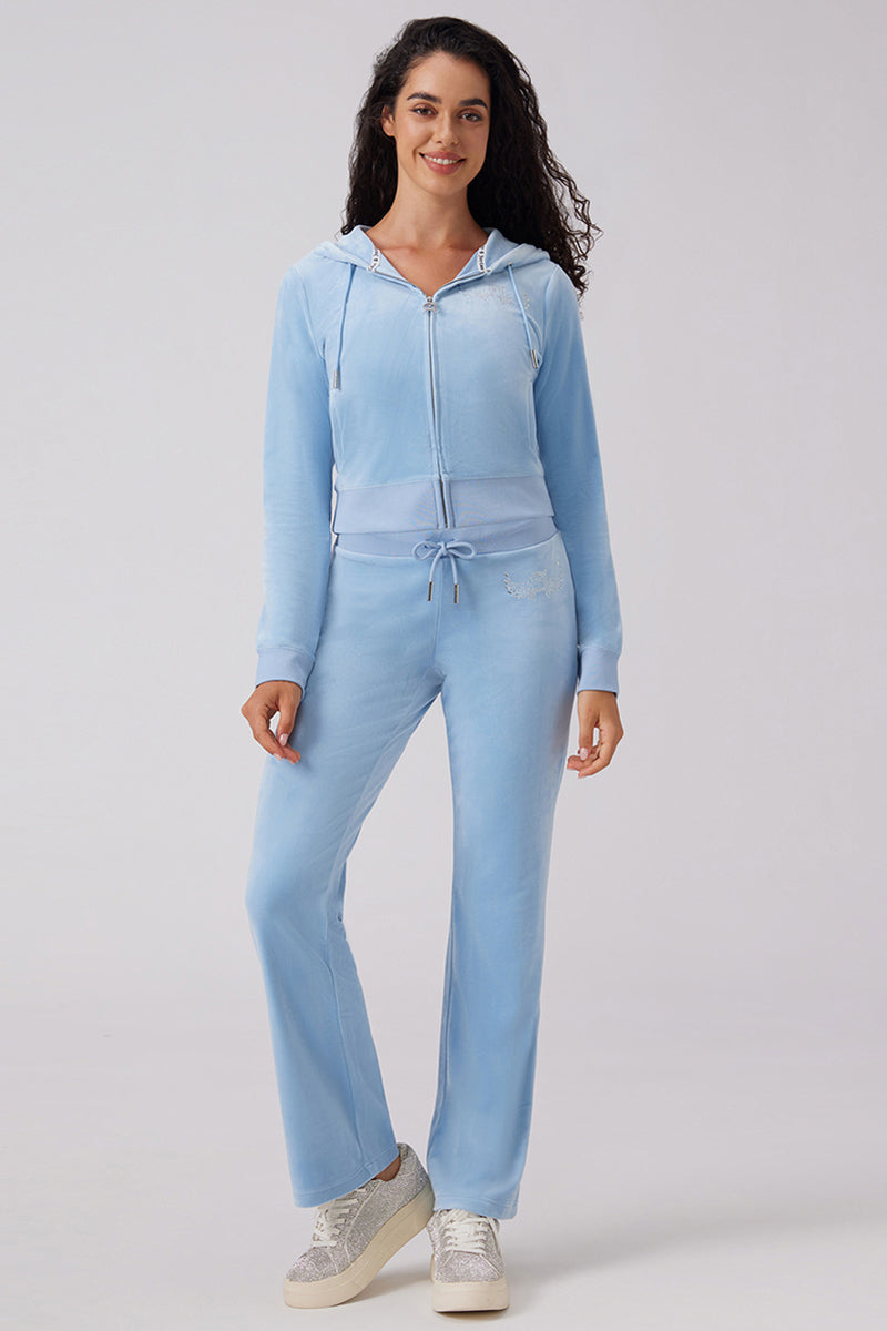 Angel Couture Big Bling Velour Track Pants