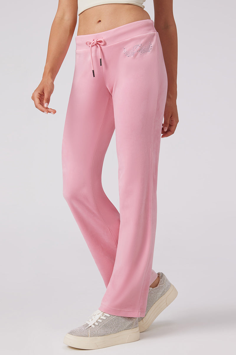 Angel Couture Big Bling Velour Track Pants