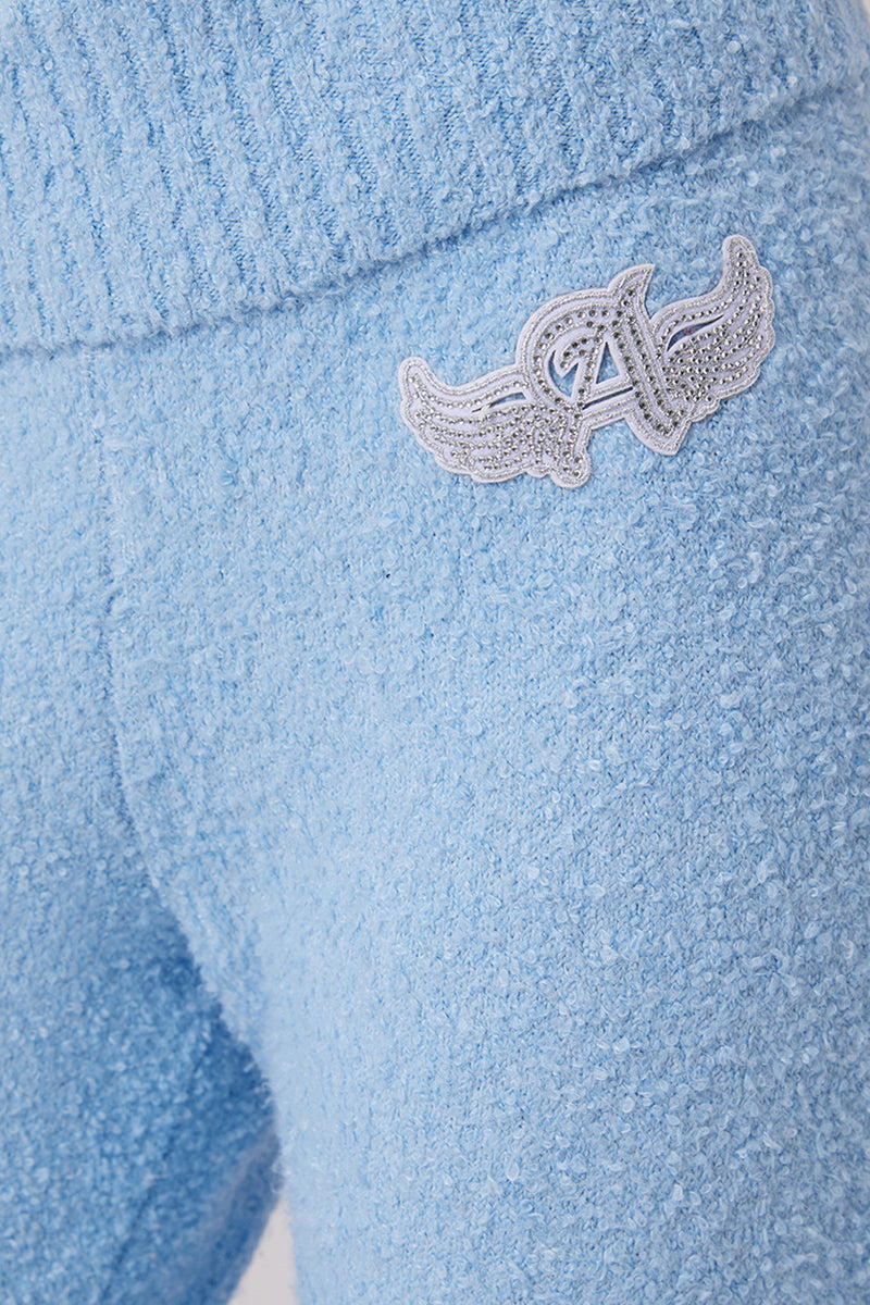 Angel Couture Knit Fold Over Wide Leg Pants