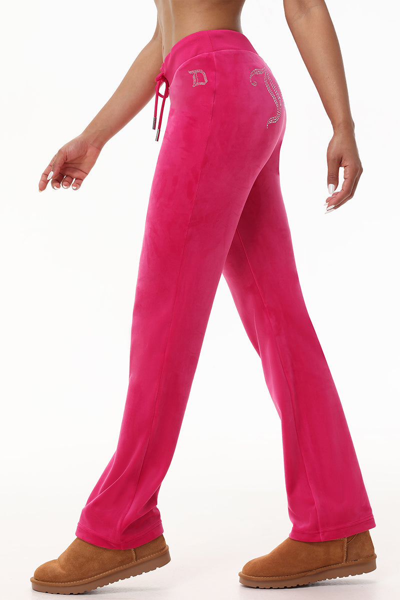 Custom Initial OG Big Bling Velour Track Pants