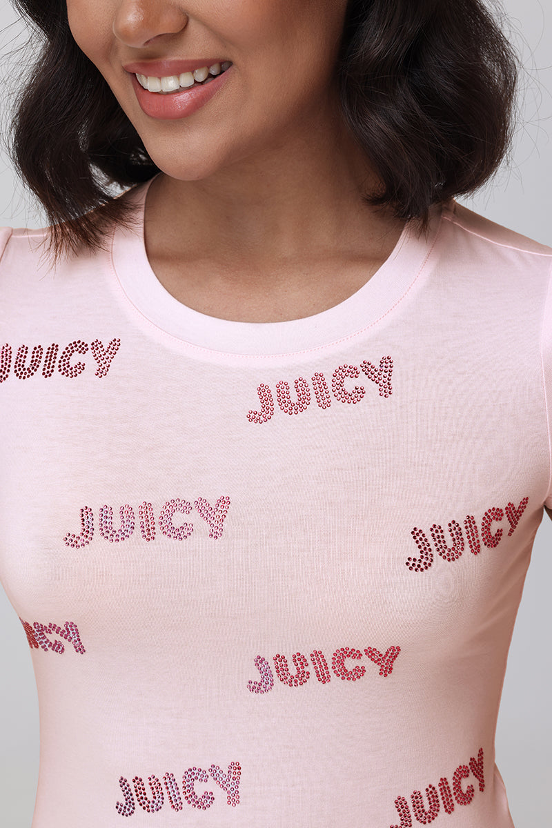 All Over Bling Baby Tee - Soft Glow - Vince Camuto