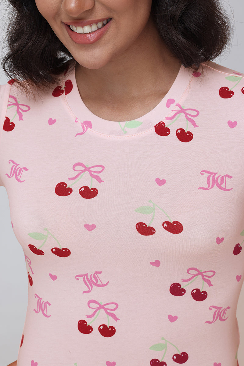 All Over Cherry Baby Tee - Cherry Print - Vince Camuto