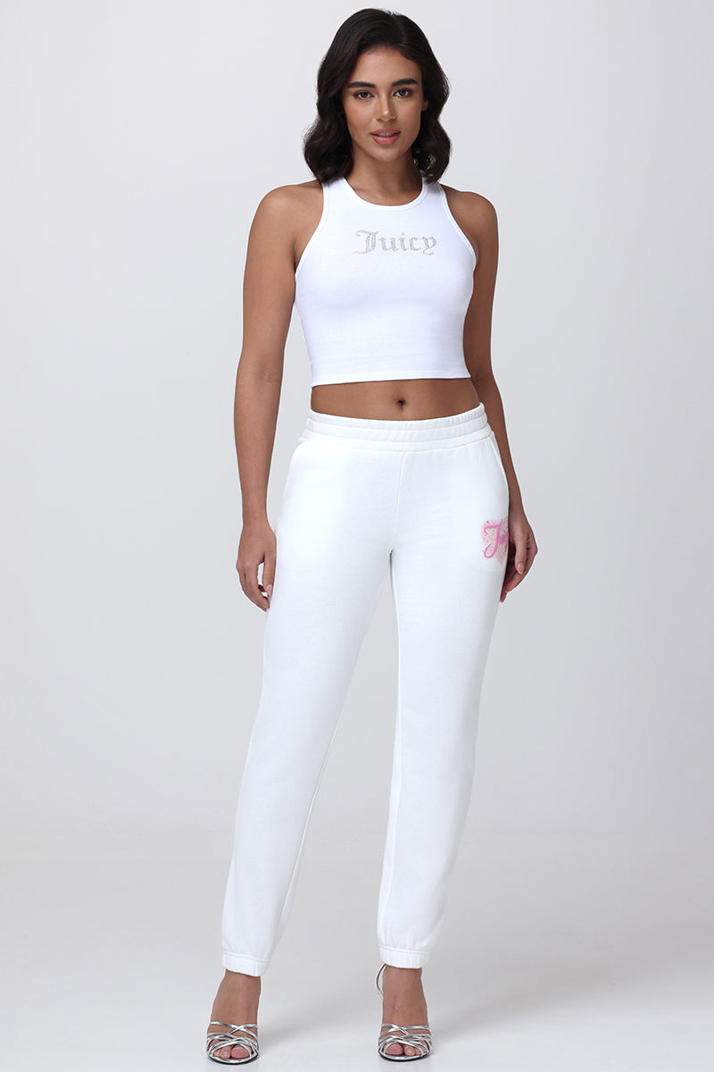Small Bling High Neck Crop Tank - Bleached White - Vince Camuto