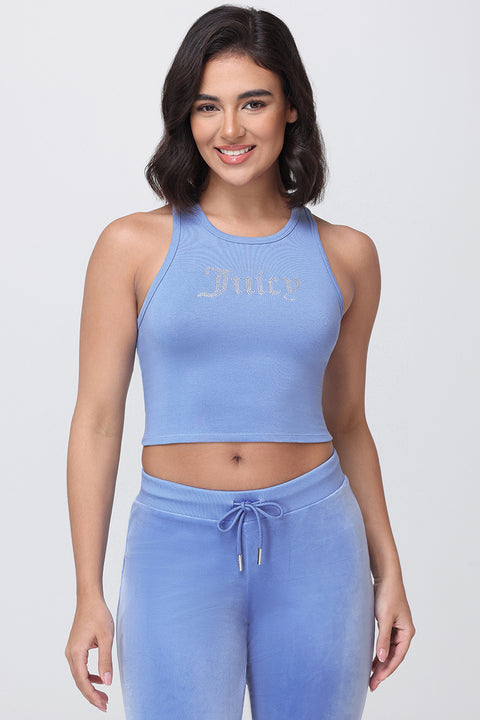 Small Bling High Neck Crop Tank - Granada Sky - Juicy Couture