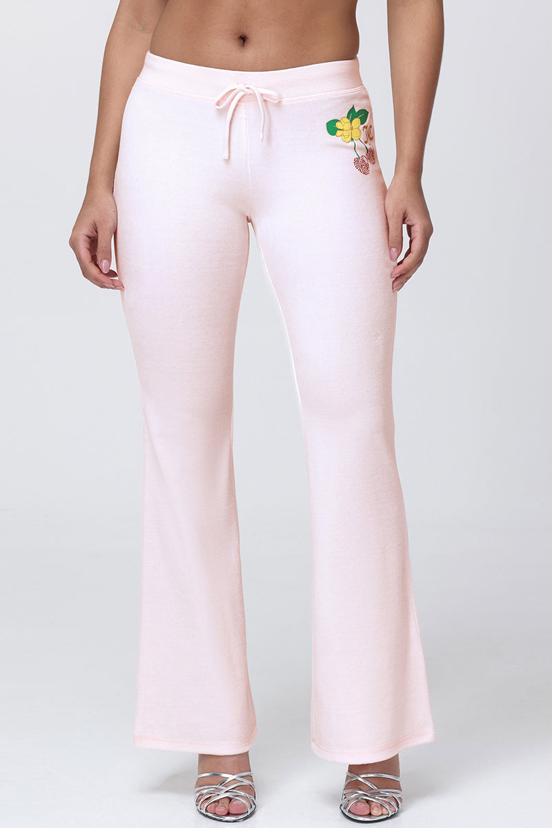 Cherry Heritage Cotton Velour Wide Leg Pants - Soft Glow - Vince Camuto
