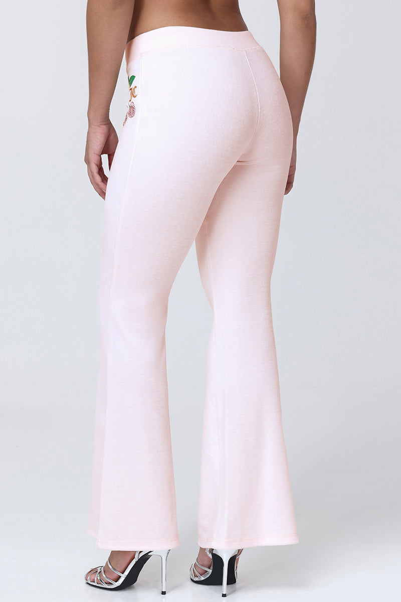 Cherry Heritage Cotton Velour Wide Leg Pants - Soft Glow - Vince Camuto